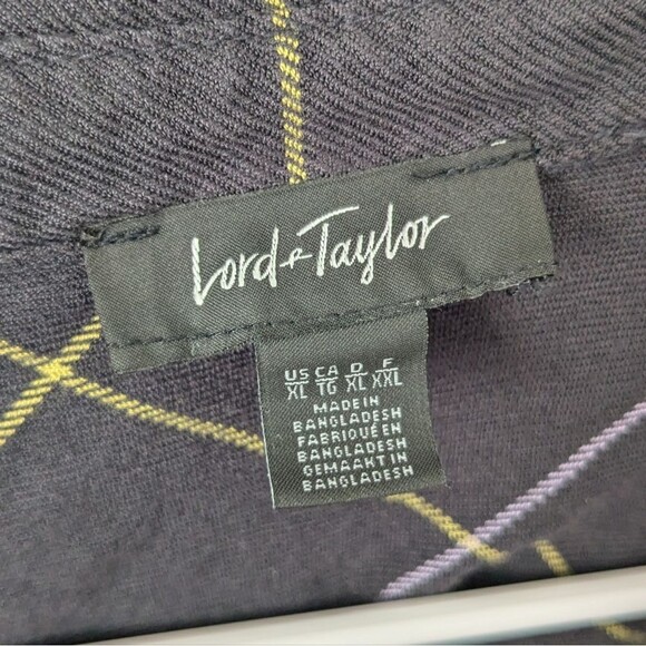 Lord & Taylor Grid Print Button Down Flannel Shirt Women's Size XL - Picture 6 of 8